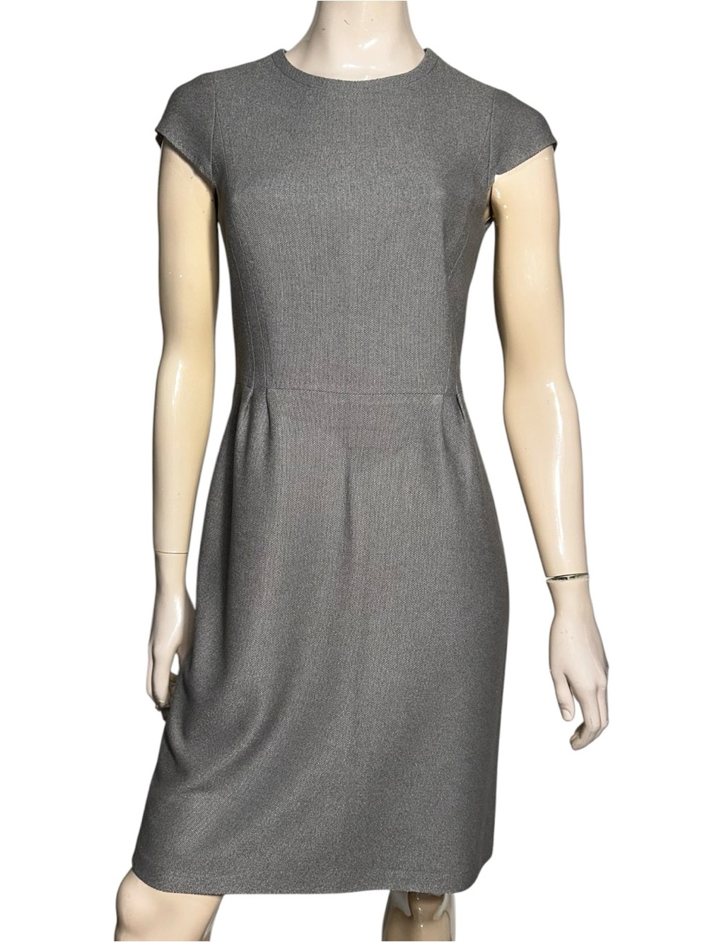 Loro Piana Women’s Size 42 6 Gray Cashmere Wool Blend Cap Sleeve Mini Dress